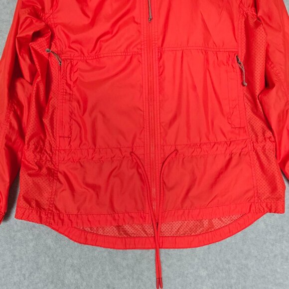 Eddie Bauer Women Size M Lightweight Outdoors Orange Full Zip Hooded Rain Jacket - Picture 5 of 10